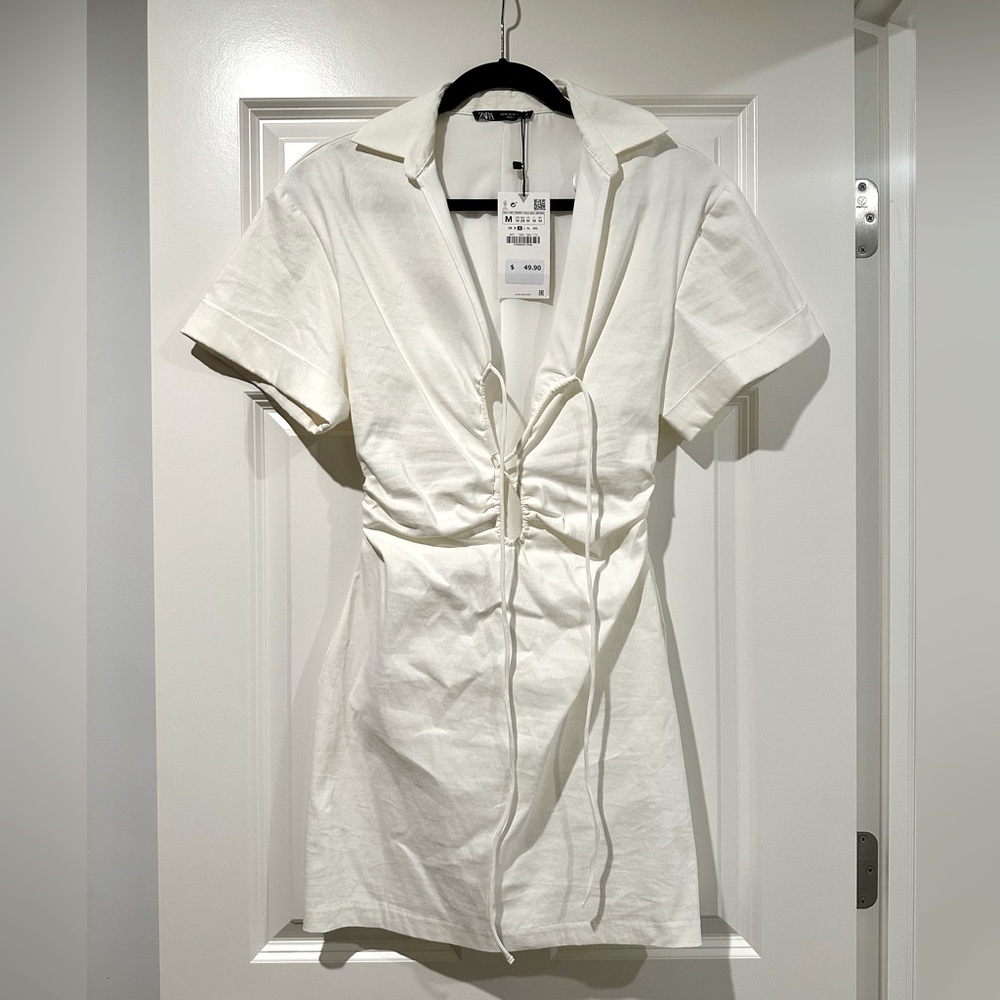Zara White Dress, size M, NWT